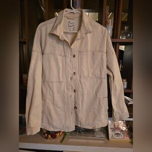 Stoosh Vintage Denim Beige Button-Up Jacket
